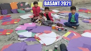 Preparations of Basant - Many Colorful Kites - DiY Craft - Kitekite