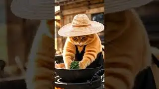 Cats go up the mountain to pick tea leaves to process and drink delicious tea.  #cat #pets #animals