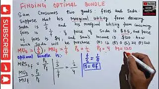 optimal bundle from marginal utilities of two goods