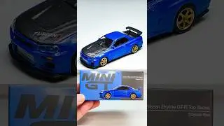 Mini GT Nissan Skyline GT-R R34 Top Secret | Bayside Blue #car #diecast #nissanskyline #toy #minigt