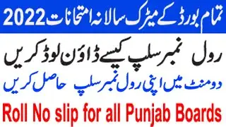 Roll Number Slips For Matric Annual Exam 2022 BISE All Board |  SSC Roll Number Slips BrightWay with