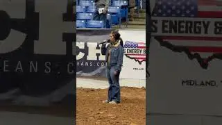 Singing the national anthem at the 2025 Odessa College rodeo. ￼