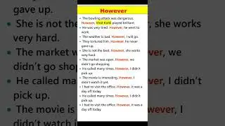 Use of However In English | English Grammar #englishspeakingpractice  #shorts