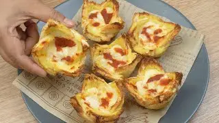 5 minutes snacks recipe, bread cups