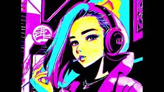 Crypto girl synthwave, retrowave, lofi electronic, summer beats, chillwave. Ride into the sunset.