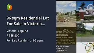 96 sqm Lot For Sale in Victoria Plains Subd., Brgy. Masapang, Victoria, Laguna (3,700/sqm all-in)
