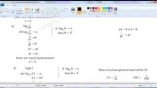 find the values of following logarithms