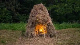 Building a Сozy Survival Shelter that will Protect You from Predators in the Mountains