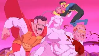 Invincible Omni Man And Mark Vs Viltrumites Full Fight And Ending HD   Invincible Season 2 Episode 4