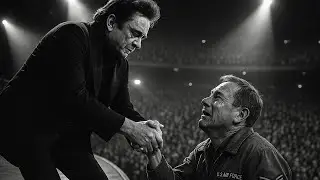 Johnny Cash recognizes Air Force veteran from his service days. Their reunion left 18000 sobbing.