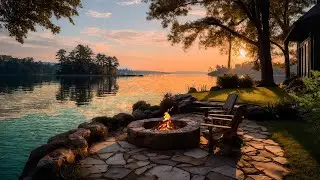 Tranquil Cabin by the Lake | Cozy Fire Pit and Soothing Nature Sounds for Relaxation