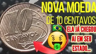NOVA MOEDA DE 10 CENTAVOS DO ANO DE 2021. VOC&Ecirc; JA TEM ESSA MOEDA..?