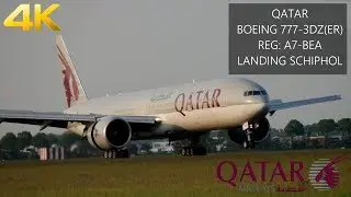 [4K] Qatar Final Approach & Sunset landing at Schiphol Airport [EHAM/AMS]