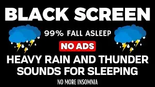 🔴 Heavy Rain and Thunder Sounds for Sleeping - Black Screen | Perfect Thunderstorm for Rest, Live