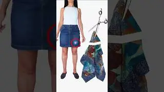 How to Upcycle Old Jeans into Patchwork Plaid Skirt Miarti 🪡 🧵✂️ ✌️