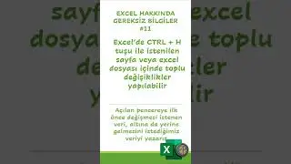 Toplu Veri Değiştirme (CTRL + H) - Excel Hakkında Gereksiz Bilgiler #11 #exceleğitimi #excelipu&ccedil;ları