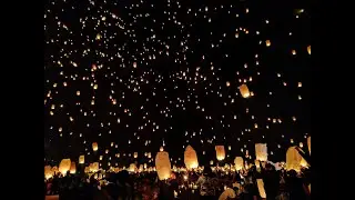 FREE FLOATING LIGHTS BACKGROUND | FLOATING LIGHT LANTERNS BACKGROUND | STOCK VIDEO FOOTAGE | 4K |HD