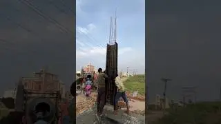 Column Concrete work process? #constructionwork #buildingworks #column #concretework