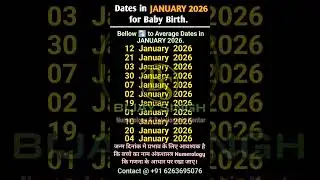 January 2026 Best Baby Birth Dates Numerology #BabyPlanning #LuckyBirthDate