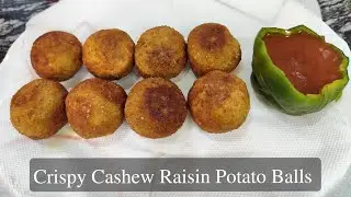 Crispy Cashew Raisin Potato Balls &ndash; Perfect Golden Snack Delight #snacks #snacksrecipe #crispyballs