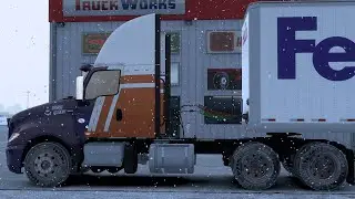 I 40 SNOW STORM TRUCKING-AMERICAN TRUCK SIMULATOR-DRIVE ANYWHER MOD-RP DELIVERY BY FED X
