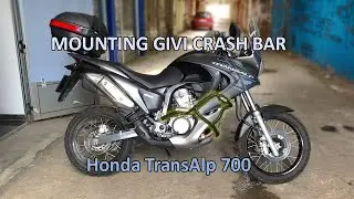Mounting a GIVI Crash bar on Honda Transalp 700