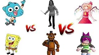 Super Smash Bros. CMC V8 - Гамбол и Губка Боб против Джеффа-Убийцы и Фредди против Фландерса и Кэ...