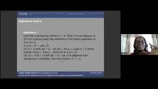 Prof. Adenike Olusola: Structure of Subgroups of Finite Semilattices: Symmetric Inverse Semigroup