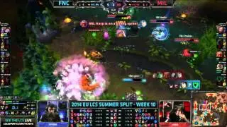 LCS Highlights Fnatic vs Millenium Week 10 EU Summer 2014 FNC vs MIL S4 W10D2G4 Season 4