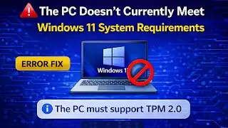 This PC Doesn&rsquo;t Currently Meet Windows 11 System Requirements | TPM 2.0 Error Fix