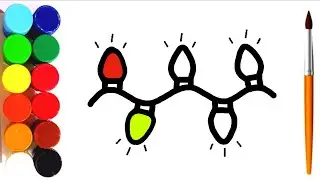 HOW TO DRAW CHRISTMAS LIGHTS 🎄✨💡🌟 FOR KIDS | DRAWING, PAINTING AND COLORING #lights #christmaslights