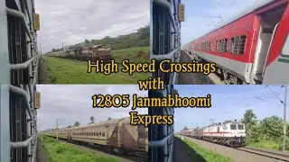 High Speed Crossings with 12805 Janmabhoomi Express between Visakhapatnam and Samarlakota