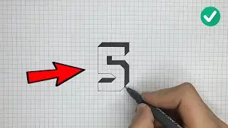 The magical 3D number 5 on paper! ✨