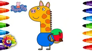 How to Color Gerald Giraffe Peppa Pig | Kids Coloring | Colors Tumble. #peppapig #colorstumble #kids