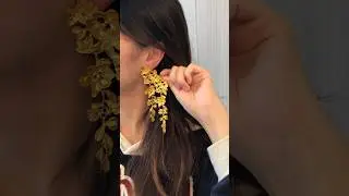 🌟 Bold Gold Floral Drop Earrings | Statement Stainless Steel Jewelry 🌟#jewellery