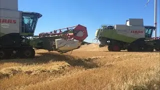Getreideernte 2018 &bull;Gerste 2018 &bull;Harvest 2018 &bull;Moisson 2018 &bull;2 Claas Lexion 580/760 &bull;John Deere 1/2