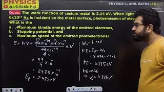 The work function of cesium metal is 2.14 eV. When light of frequency 6x1014 Hz is incident on the