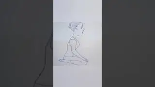 🤕🤑How to draw Yoga pose Vajrasana#drawing#shorts