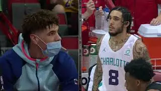 LiAngelo Ball DRAINS First 3️⃣ as LaMelo Watches Courtside ❤