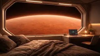 Orbiting Mars | Deep Space Ambience from a Quiet Spaceship Cabin | Sleep, Study, relax