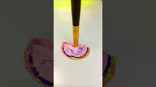 Golden pink blue pour Stroke Relax Art Relaxing & Satisfying #youtubeshorts #shortsfeed #art #colors