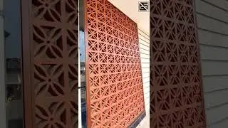 Terracotta partition in metal frame