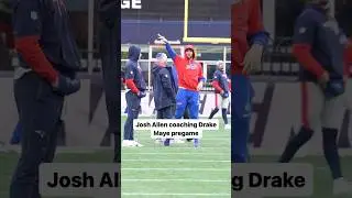 Josh Allen COACHING Drake Maye pregame