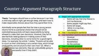 Counter Argument and Refutation Practice