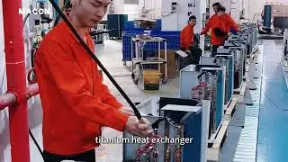 Macon R32 pool heat pump on production