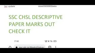 SSC CHSL DESCRIPTIVE MARKS OUT CHECK OUT LINK IS IN DESCRIPTION #SSC CHSL #SSC #HSSC