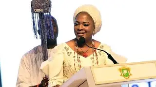 QUEEN DR TEMITOPE SPEAK FLUENT FRENCH AT A CONFERENCE IN IVORY COAST.