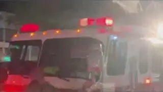 Crews monitor scene after families escape fire with no injuries