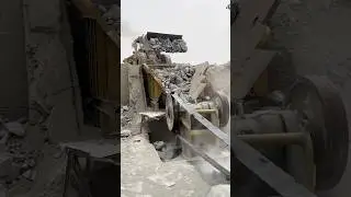 Big rock crushing ￼ #rockcrusher #construction #stonecrushers #rockcrushing #shorts #excavatorpart 4