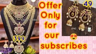 Low price cz stones jewellery designs//Offer jewellery for only Subscribers//#venkatalaxmicreations